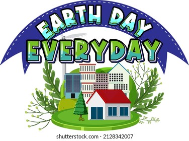 Earth Day Everyday Poster Design Illustration