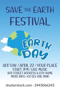 Earth day festival poster flyer social media post design