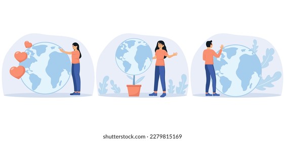 Diseño de paquete plano de días de la Tierra