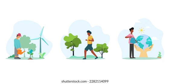 Earth Day Flat Bundle Design Illustration