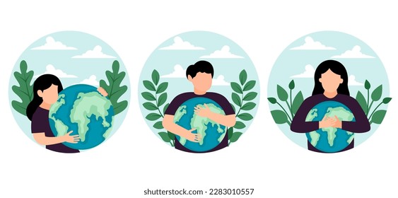 Earth Day Flat Bundle Design Illustration