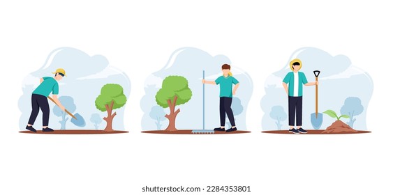 Earth Day Flat Bundle Design Illustration