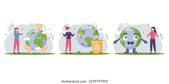 Earth Day Flat Bundle Illustration