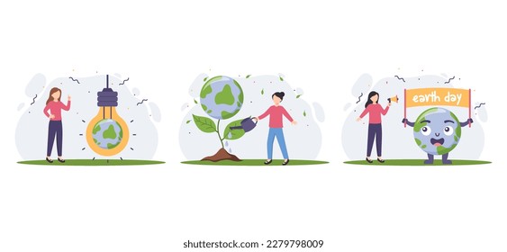 Earth Day Flat Bundle Illustration