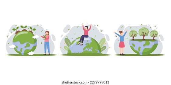 Earth Day Flat Bundle Illustration