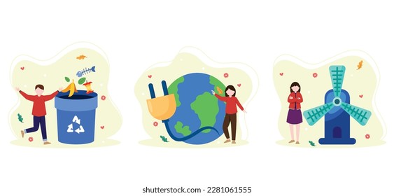 Earth Day Flat Bundle Illustration Design