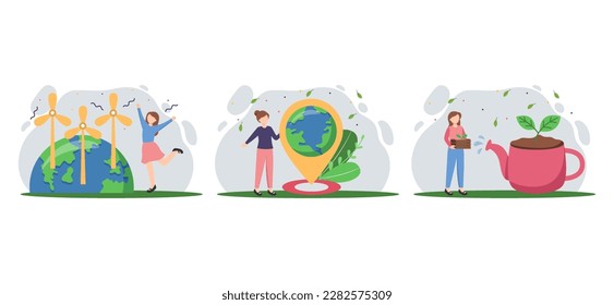 Earth Day Flat Bundle Illustration
