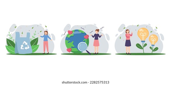 Earth Day Flat Bundle Illustration