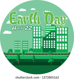 Earth day flat design background, balloon design, sticker for earth day, celebration tag