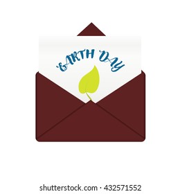 Earth day flat design envelope