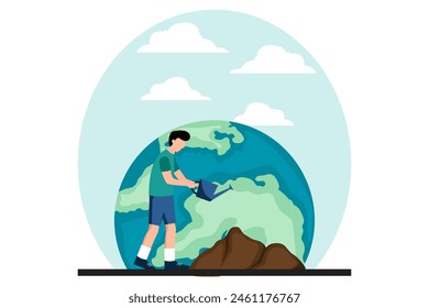 Earth Day Flat Design Illustration