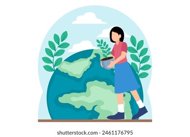 Earth Day Flat Design Illustration