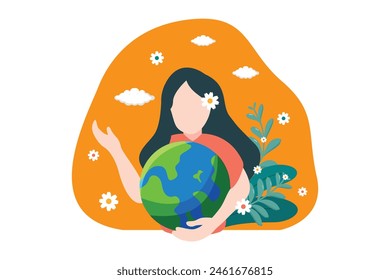 Earth Day Flat Design Illustration
