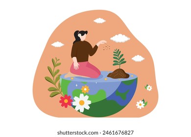 Earth Day Flat Design Illustration