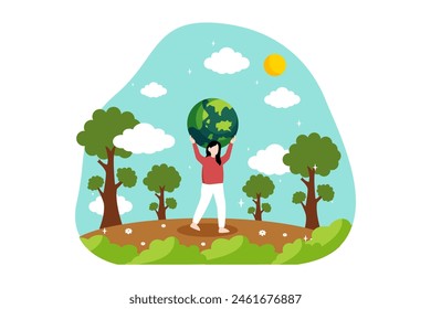 Earth Day Flat Design Illustration