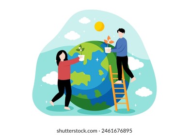 Earth Day Flat Design Illustration