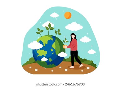 Earth Day Flat Design Illustration