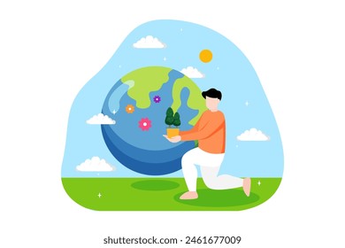 Earth Day Flat Design Illustration