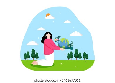 Earth Day Flat Design Illustration