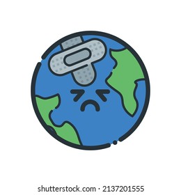 earth day flat icon, save the earth