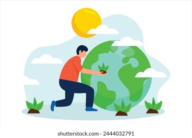 Earth Day Flat Illustration Design