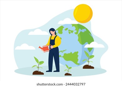 Earth Day Flat Illustration Design