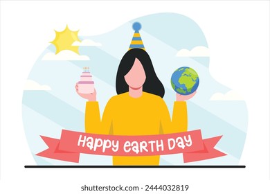 Earth Day Flat Illustration Design