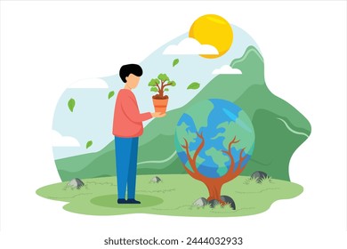 Earth Day Flat Illustration Design