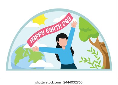 Earth Day Flat Illustration Design