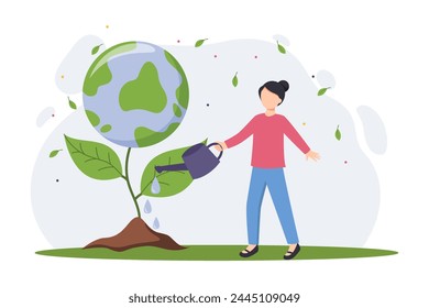 Earth Day Flat Illustration Design