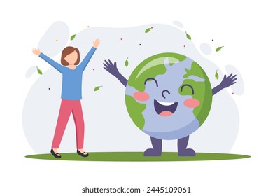 Earth Day Flat Illustration Design