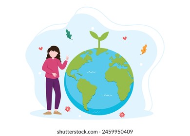Earth Day flaches Illustrationsdesign