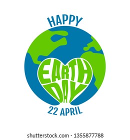 Earth day flat logo design