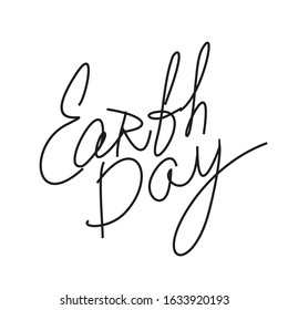 earth day flat vector lettering on a white background. earth day holiday lettering