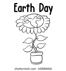 Earth Day flower style design