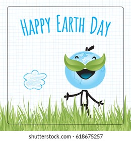 Earth day, globe illustration vector concept. April 22 world environment background, poster. 