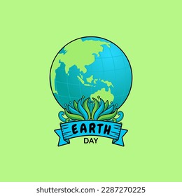 Día de la Tierra con el diseño artístico de ilustraciones de globo y hoja