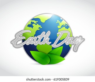 Earth day globe sign illustration design isolated over white. icon