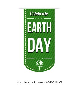 Earth day green banner design over a white background, vector illustration