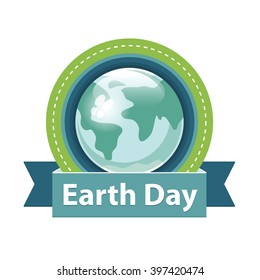 Earth Day. Green Planet vector illustration.
