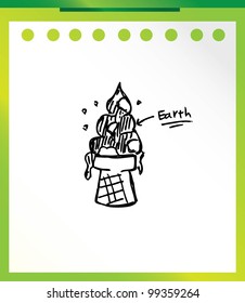 earth day hand drawn - vector illustraiton