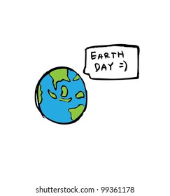 earth day hand drawn - vector illustration