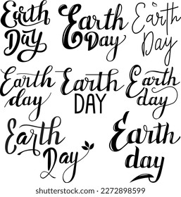 Earth day hand lettering. Design for poster title