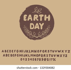 Earth Day. Handmade Font. Hand Made Logo. Organic And Naturel Food.