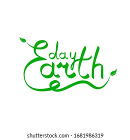 Earth Day handwritten card on a white background. Vector illustration, EPS 10.