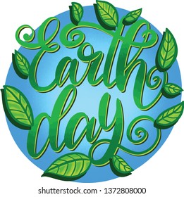 Earth Day Handwritten Lettering Happy Earth Stock Vector (Royalty Free ...
