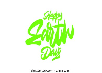 Earth Day handwritten lettering.Earth Day typography vector design for greeting cards and poster. Design template celebration.