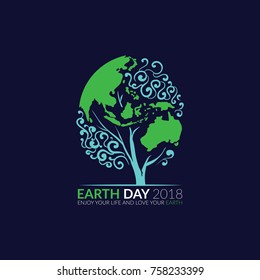 Earth Day, Happy life and save your earth, love earth, vector art, grapich, green art.