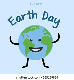 Earth day. happy planet. Flat vector stock illustration
