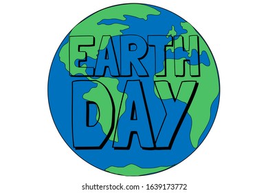 Earth Day holiday concept. Earth globe. Template for background, banner, card, poster with text inscription. Vector EPS10 illustration